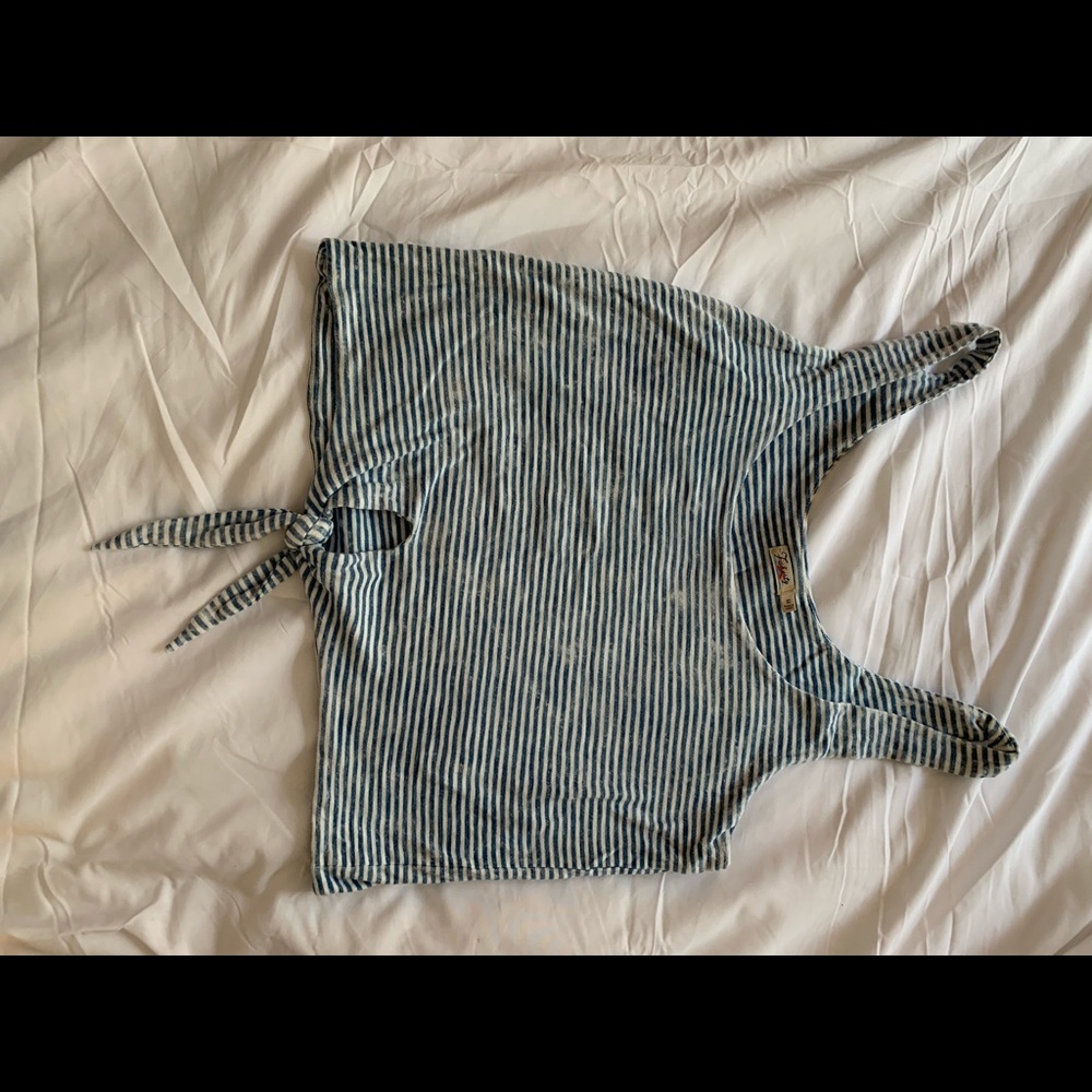Fatherty blue and white stripped tie tank top - Picture 2 of 5